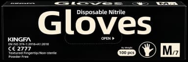 Kingfa Textured Nitrile Gloves - Black